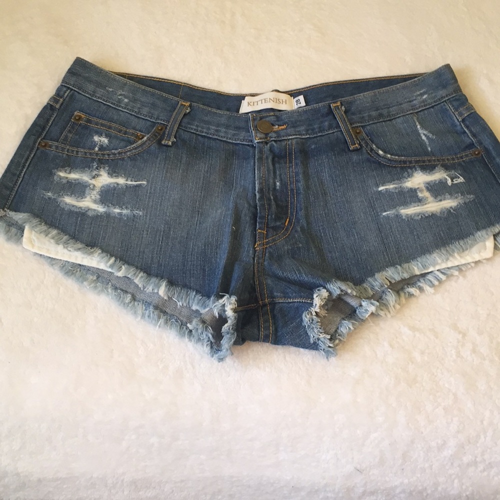 KITTENISH White Trash Denim Shorts
